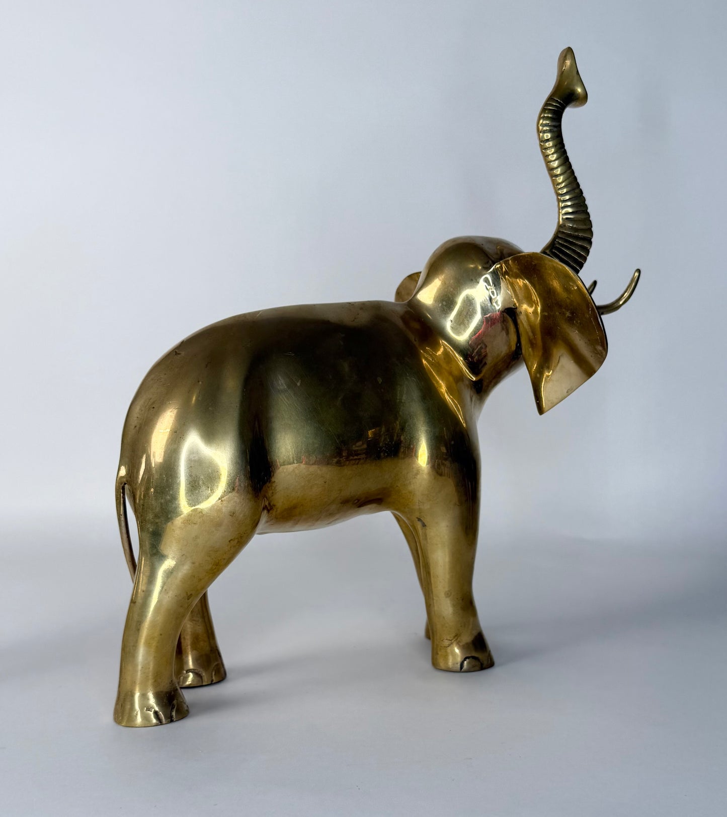 Large Brass Elephant Statue Figure