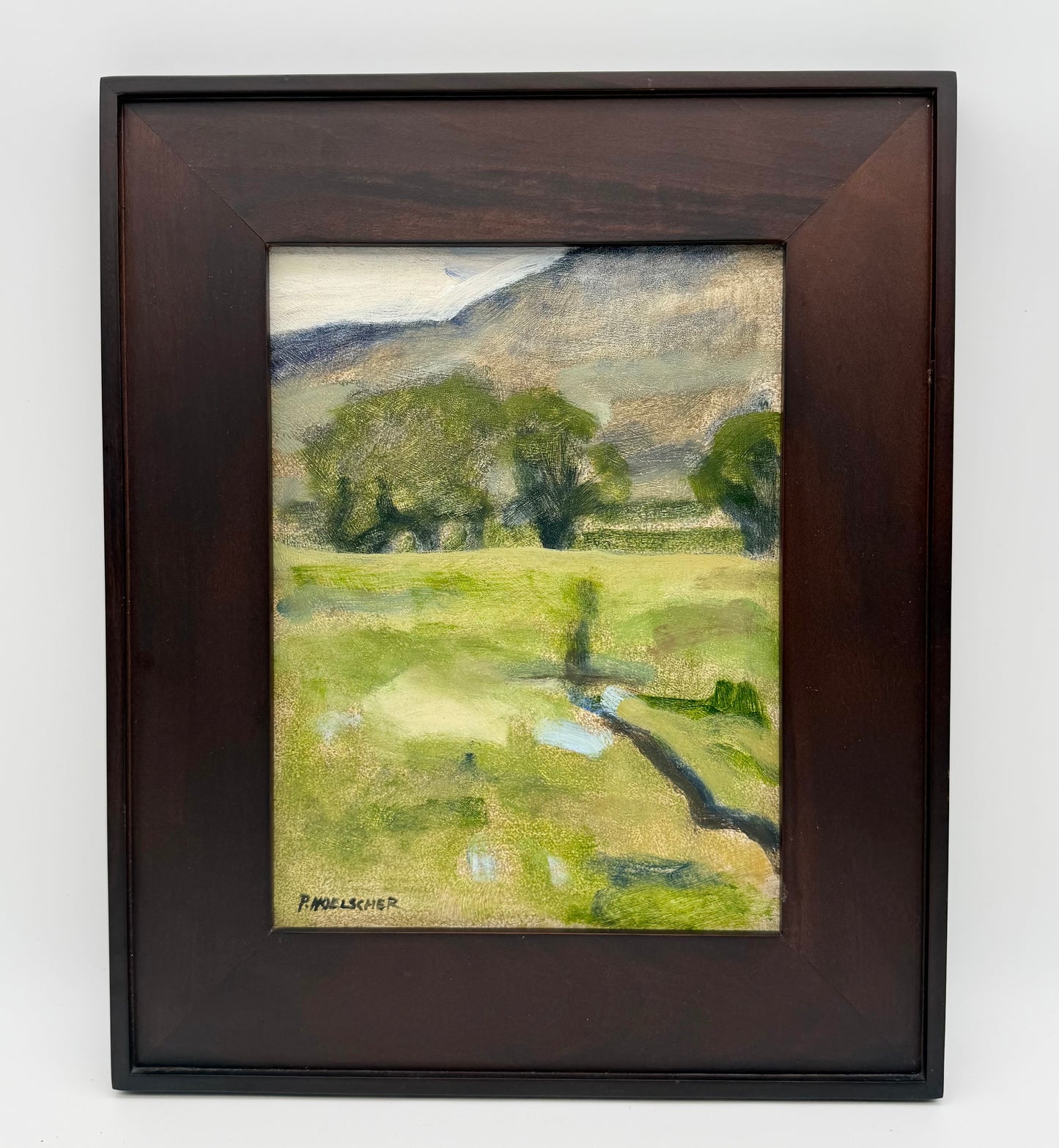 Original Framed Paul Hoelscher Landscape Acrylic Painting Titled Dusk 2