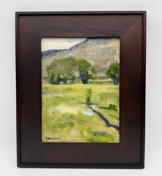 Original Framed Paul Hoelscher Landscape Acrylic Painting Titled Dusk 2