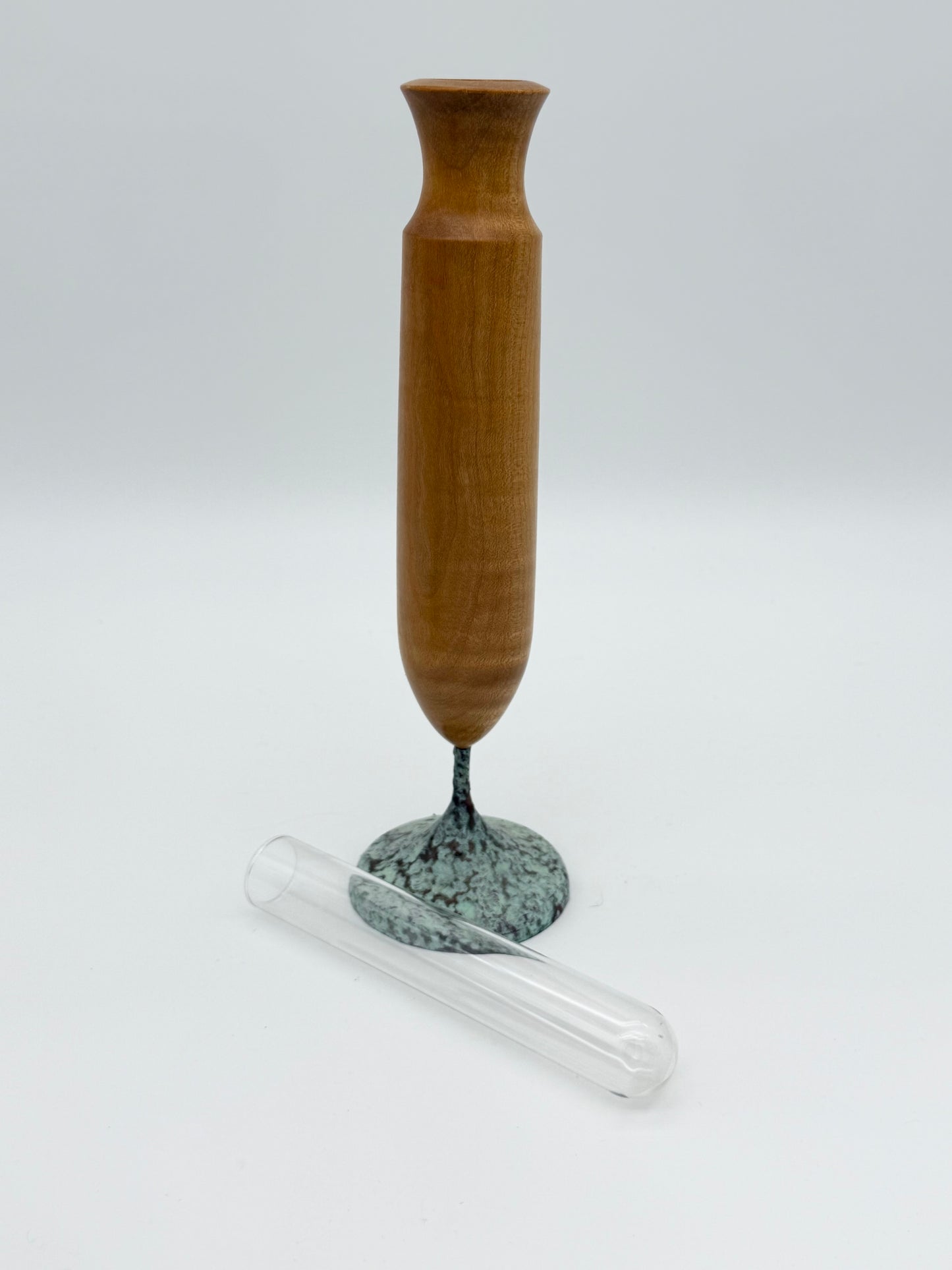 Unique Vintage Handcrafted Wood Maple Turned Bud Vase Signed R Gutz 1999