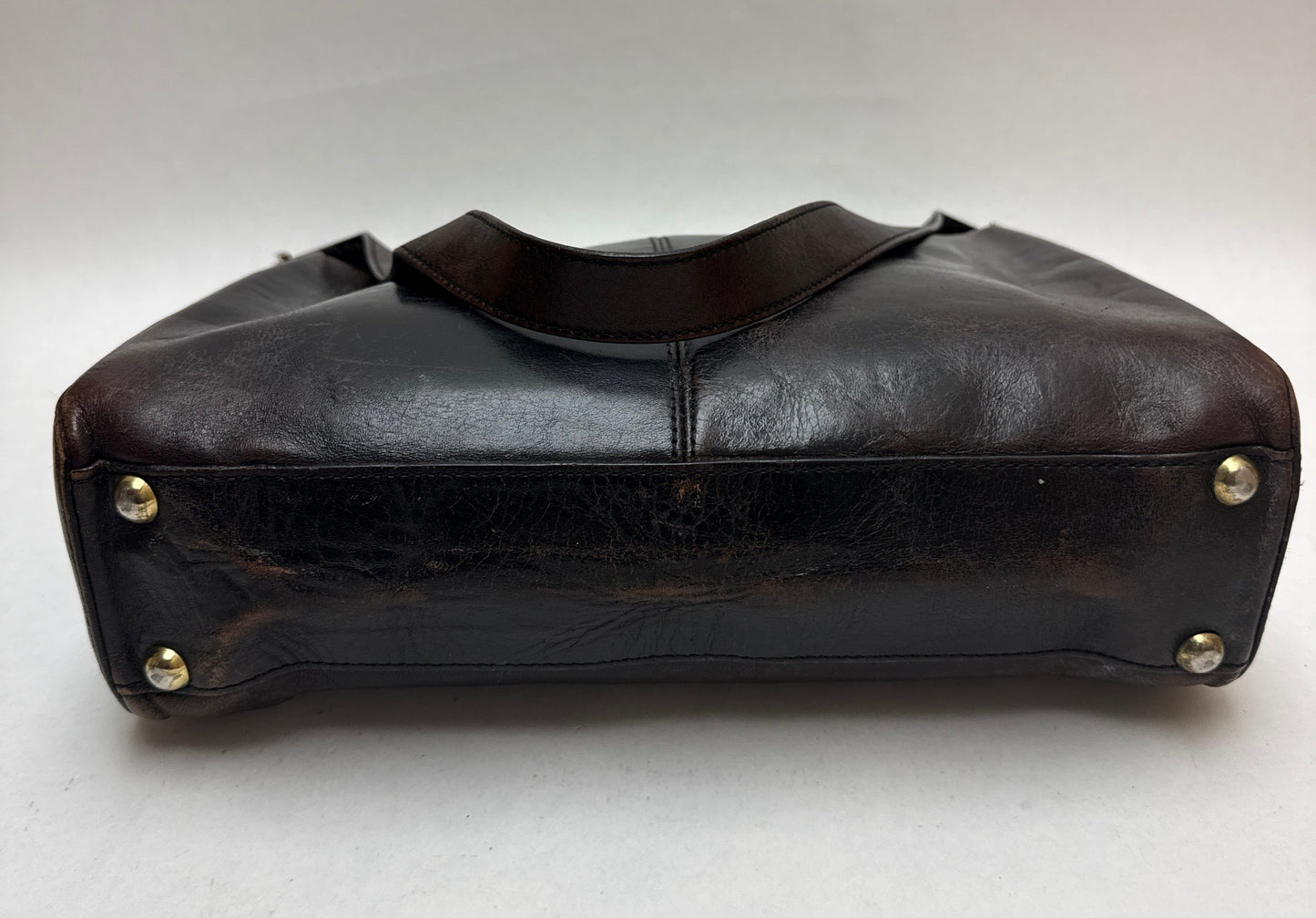 Vintage Pre-owned Brown Leather Fossil Shoulder Handbag Purse