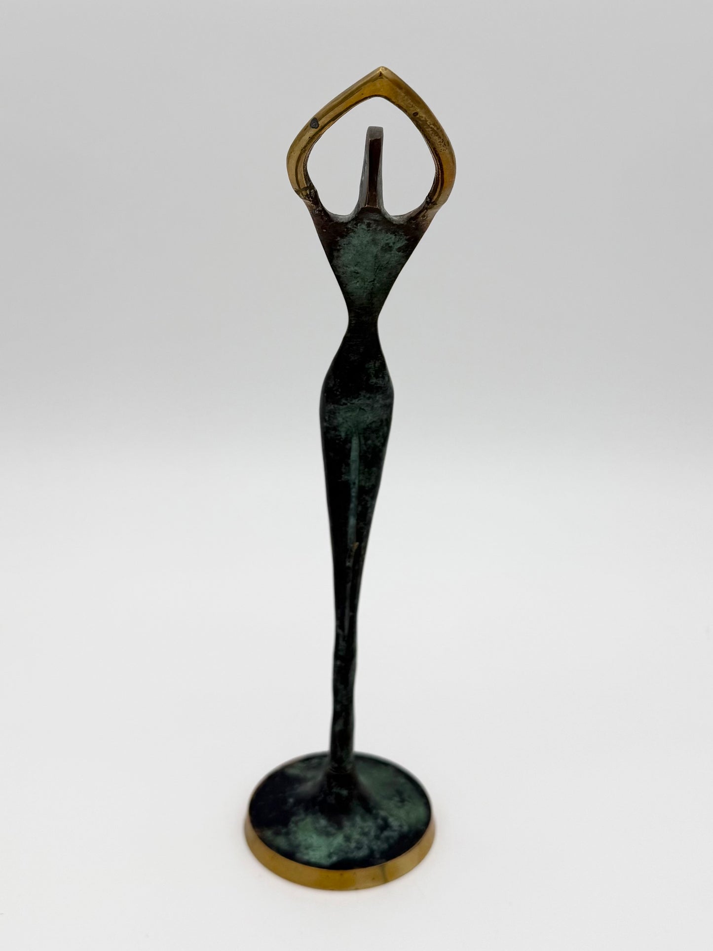 Small Brass Lady Stature Sculpture Figurine