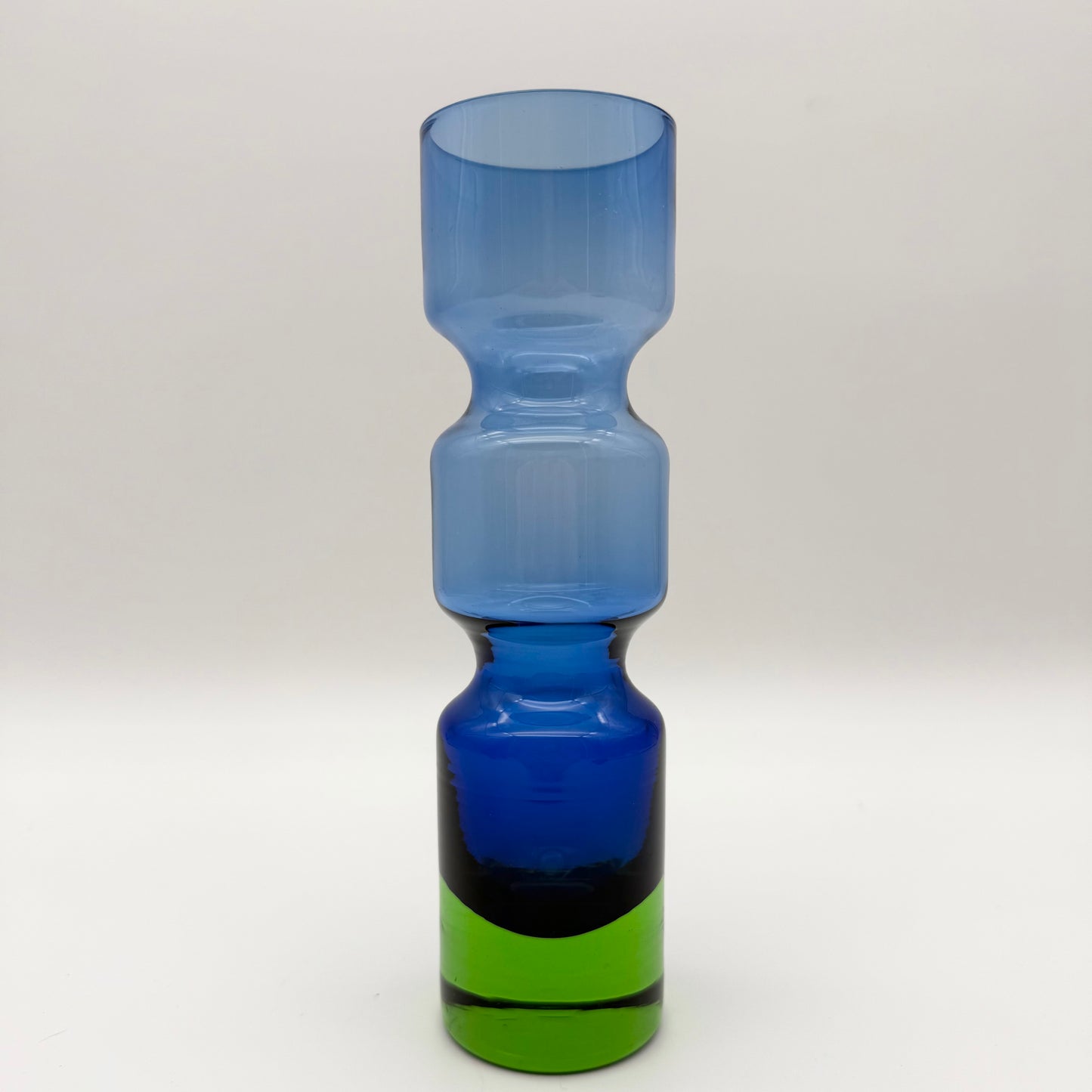 Aseda Glasbruk Glass Blue Green Vase by Bo Borgstrom Sweden