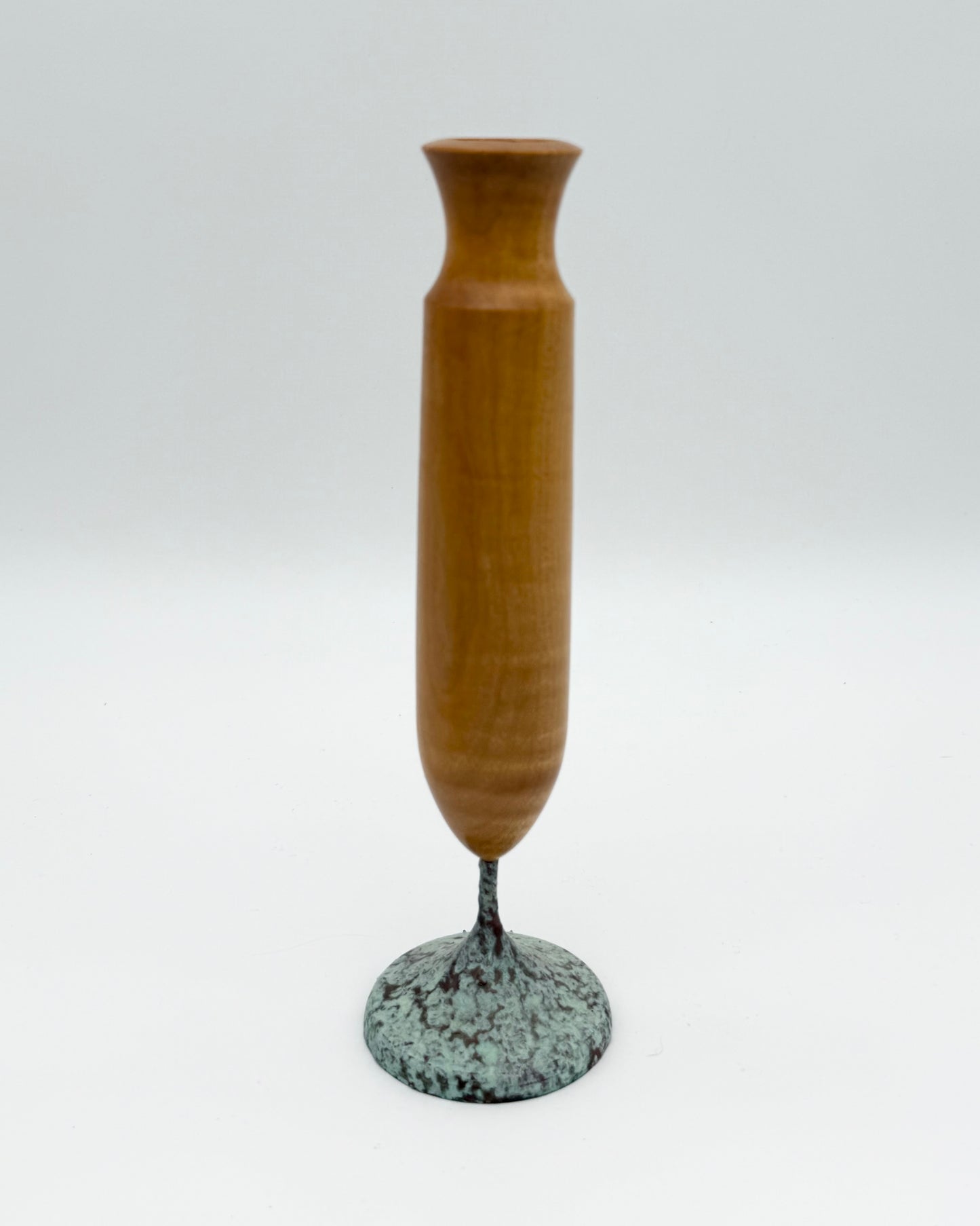 Unique Vintage Handcrafted Wood Maple Turned Bud Vase Signed R Gutz 1999