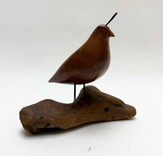 John Bennett Redwood Carved Quail
