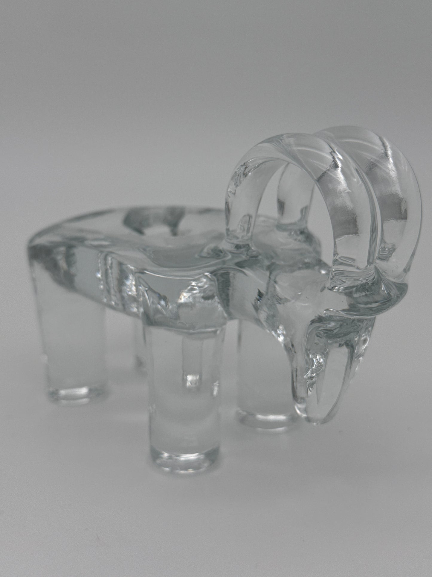 Kosta Boda Swedish Julbock (Yule Goat) Clear Glass Taper Candle Holder