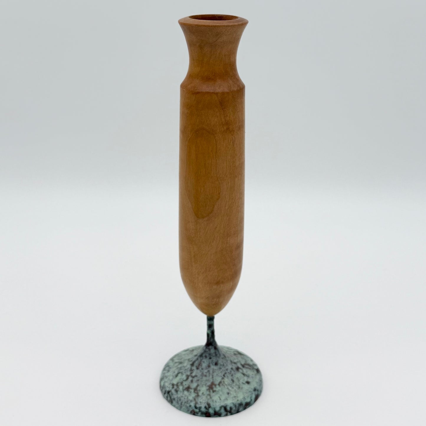 Unique Vintage Handcrafted Wood Maple Turned Bud Vase Signed R Gutz 1999