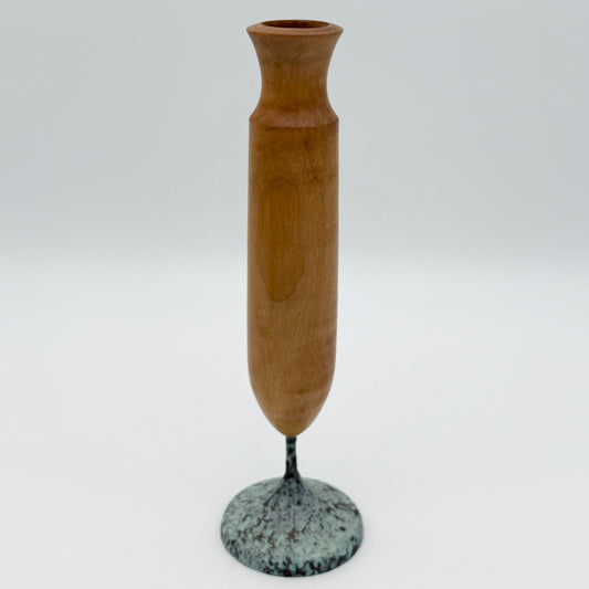 Unique Vintage Handcrafted Wood Maple Turned Bud Vase Signed R Gutz 1999