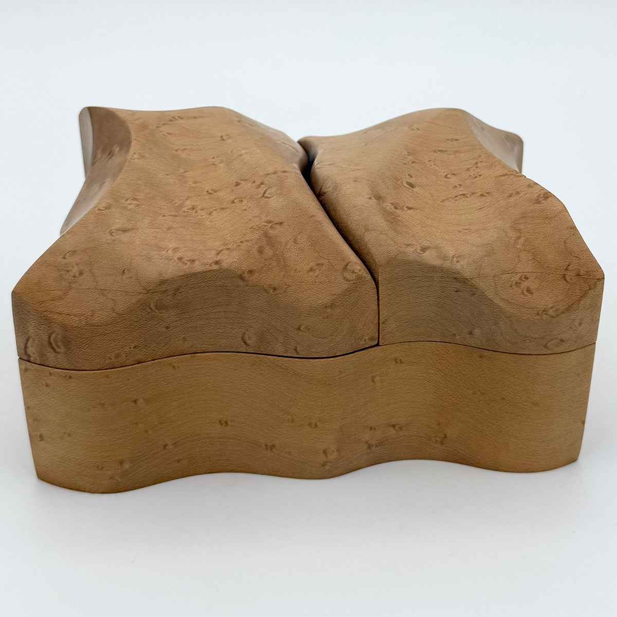 Hand Carved Eric Arcese Birdseye Maple Playing Card Storage Box