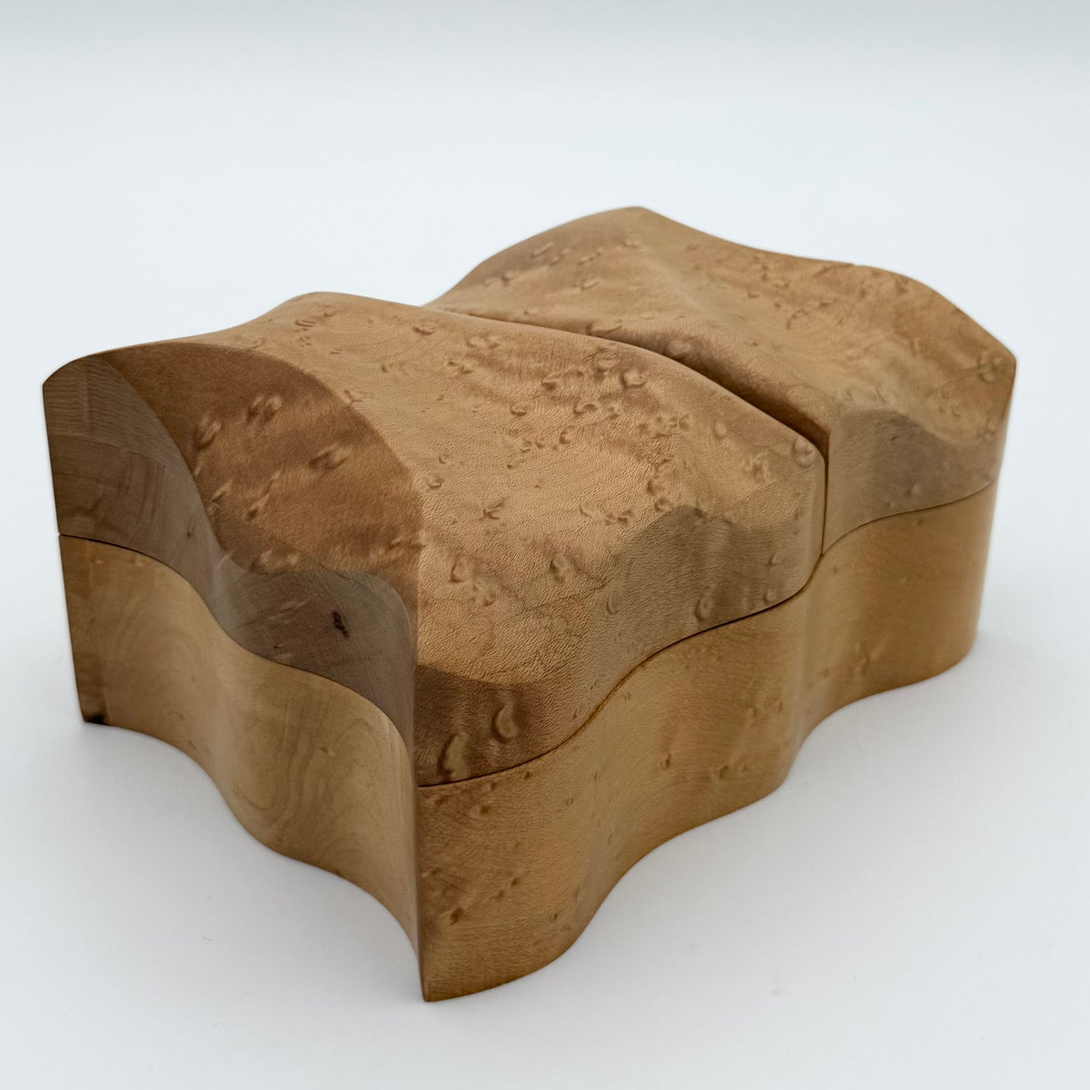 Hand Carved Eric Arcese Birdseye Maple Playing Card Storage Box