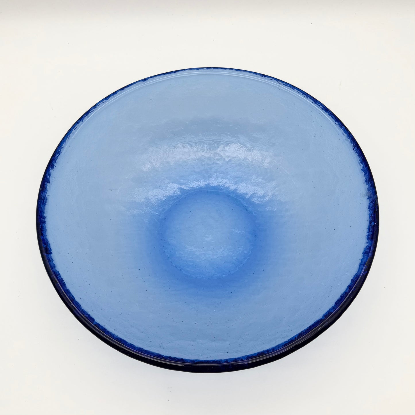 Fire & Light Cobalt Blue Recycled Glass Large 11 1/2" Wide Serving Bowl Unmarked