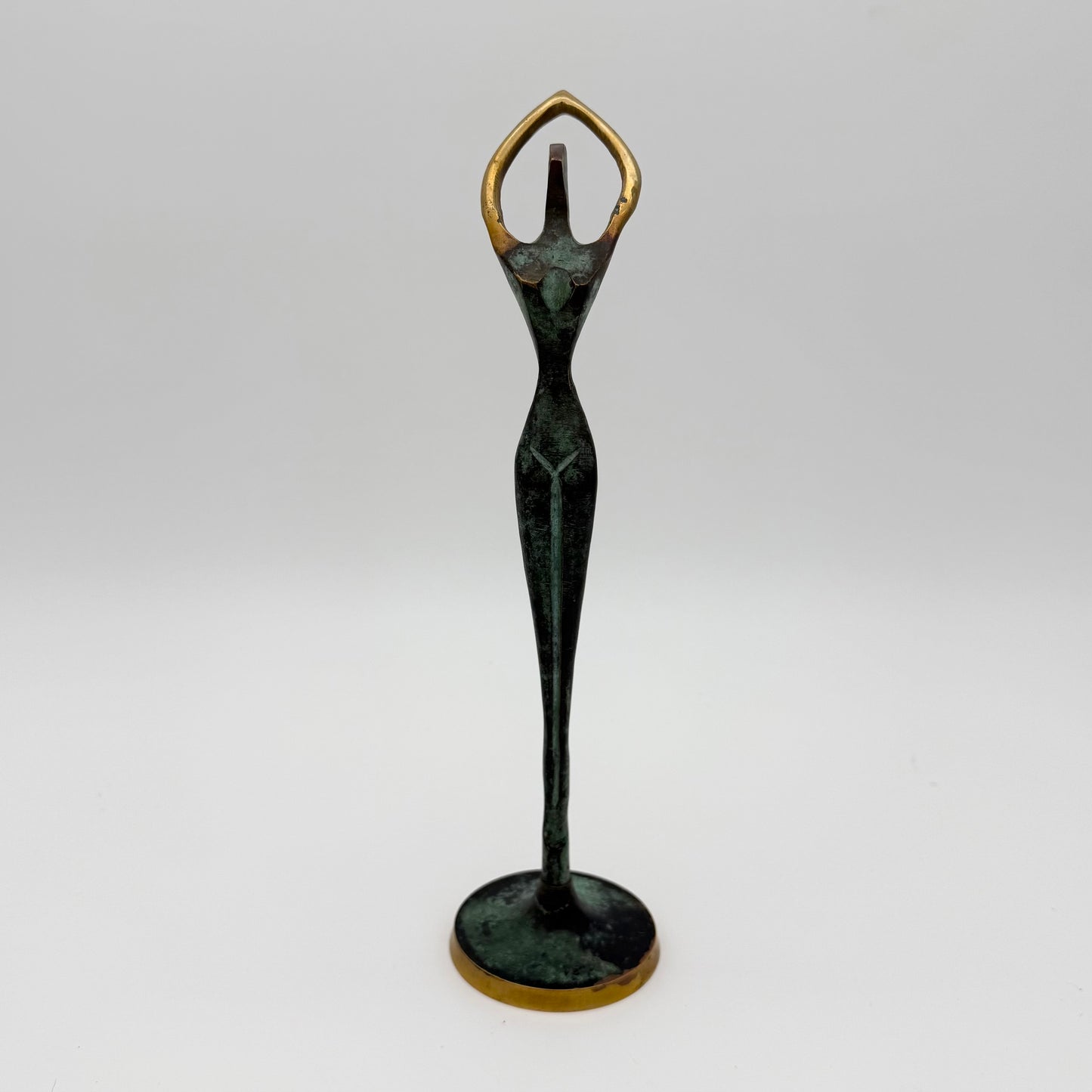 Small Brass Lady Stature Sculpture Figurine