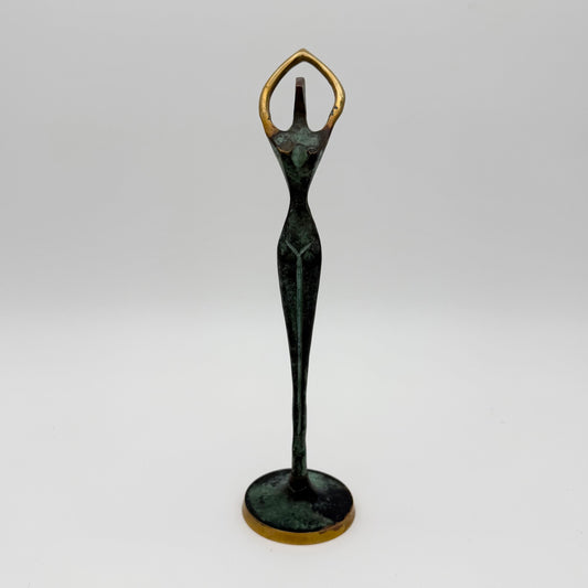 Small Brass Lady Stature Sculpture Figurine