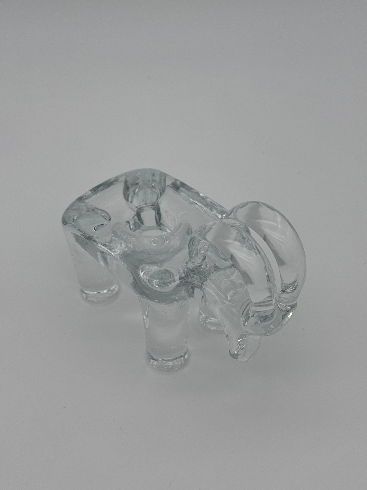 Kosta Boda Swedish Julbock (Yule Goat) Clear Glass Taper Candle Holder