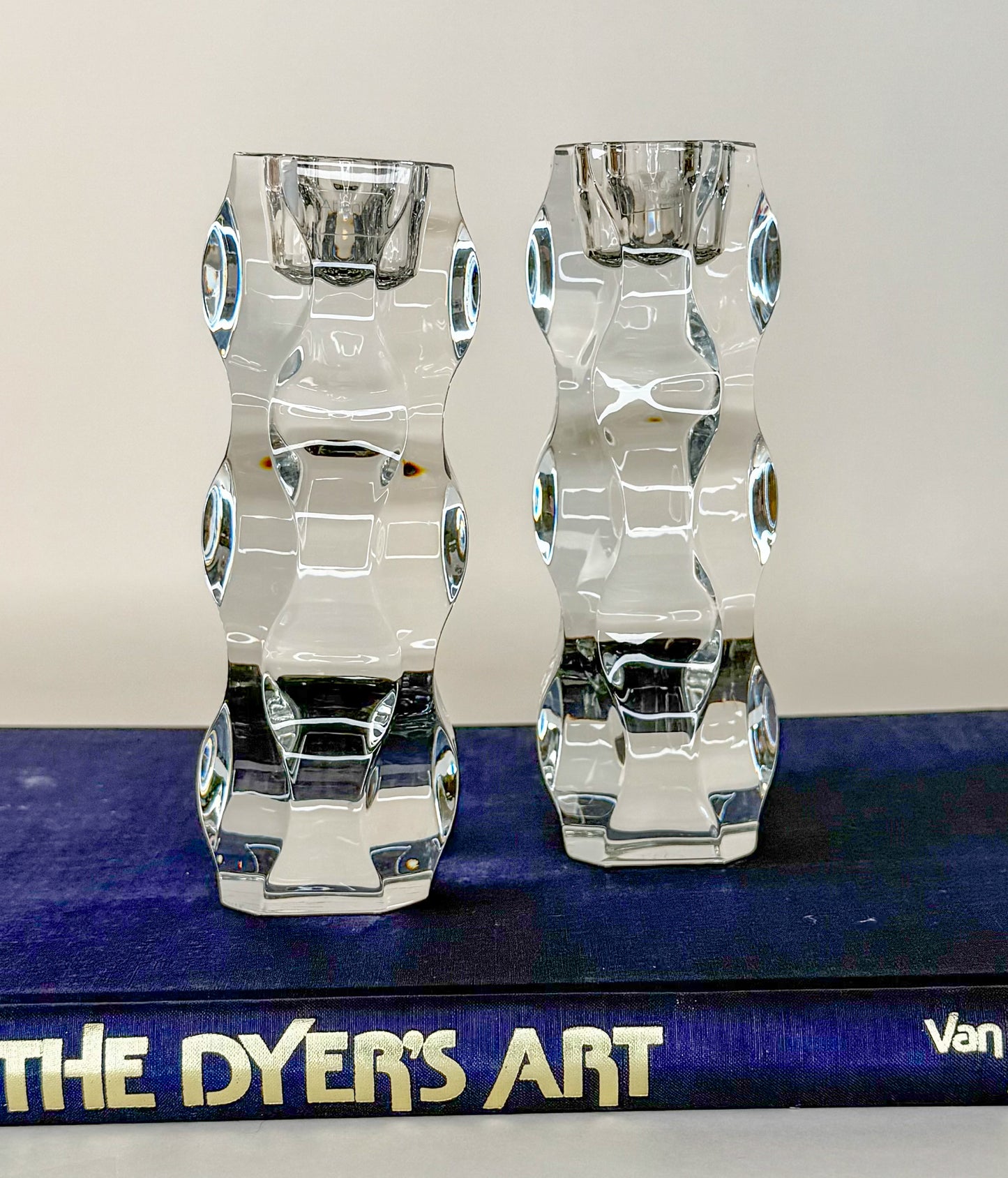 Pair Atlantis Crystal Candle Holders