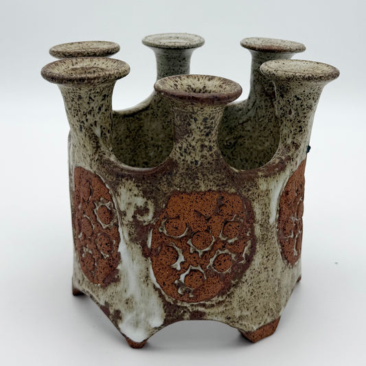 Unsigned Hal Lasky of Los Artesanos Puerto Rico Pottery MCM Ceramic Candle Holder