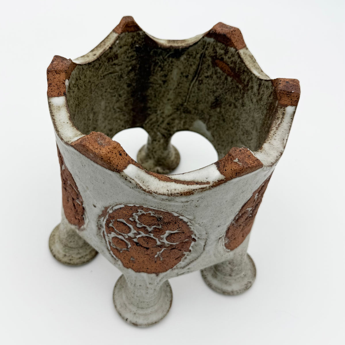 Unsigned Hal Lasky of Los Artesanos Puerto Rico Pottery MCM Ceramic Candle Holder