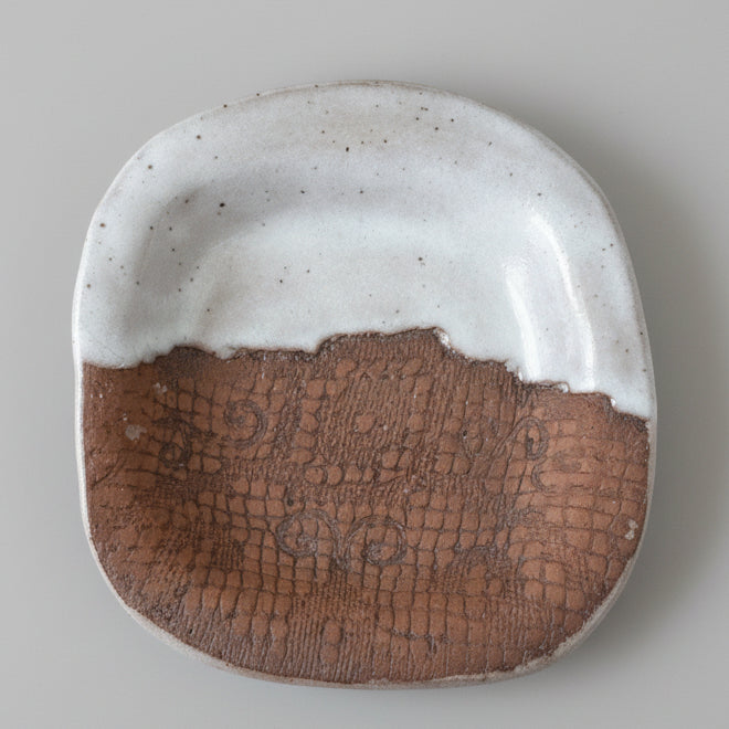 Ceramic Matching Bud Vase & Trinket Dish Marked Liza