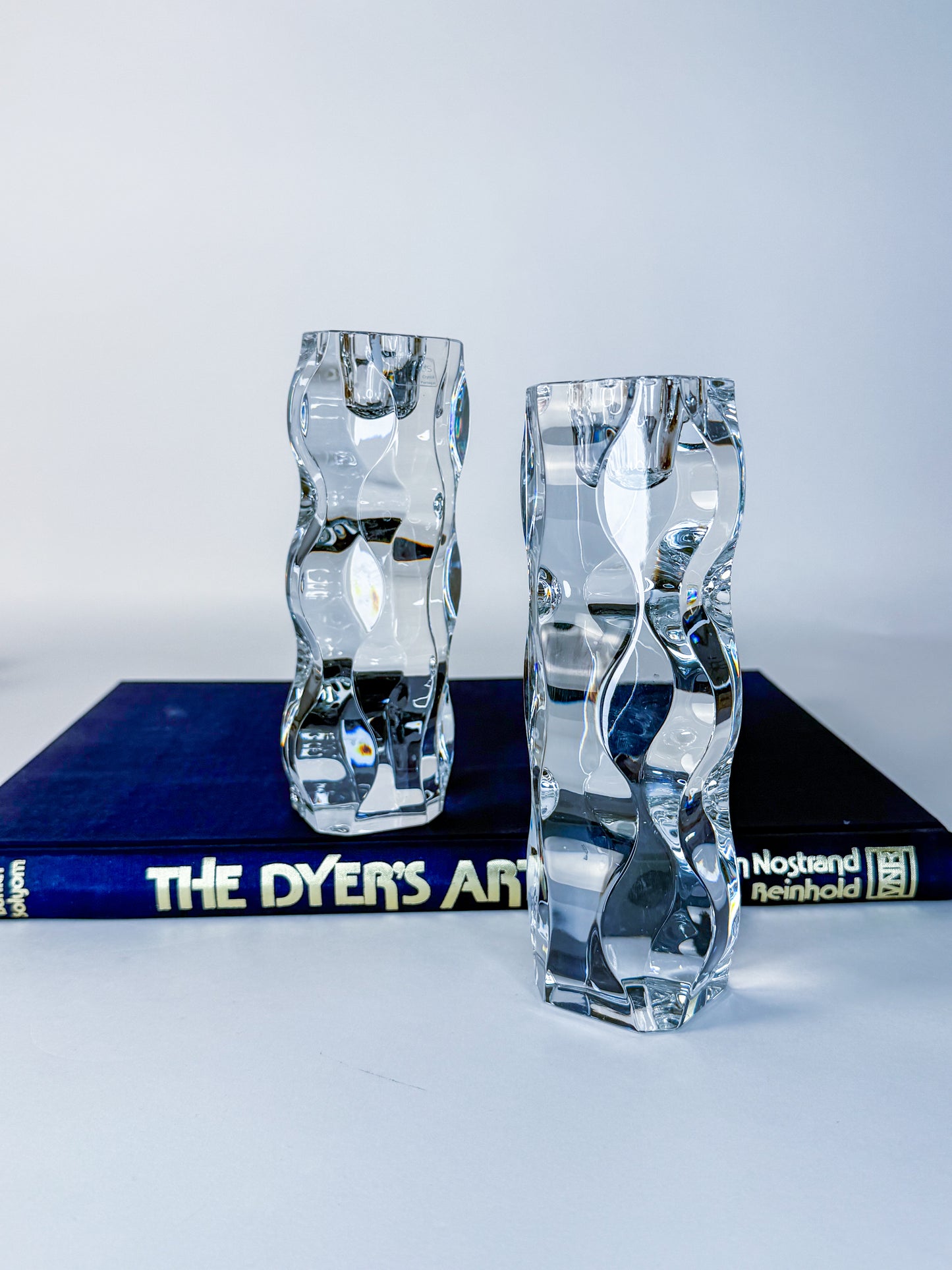 Pair Atlantis Crystal Candle Holders