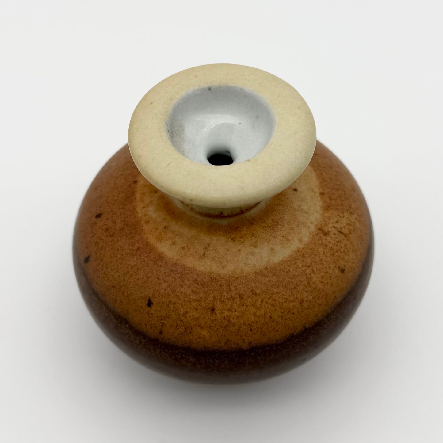 Handmade Small Ceramic Brown & Tan Toned Bud Vase
