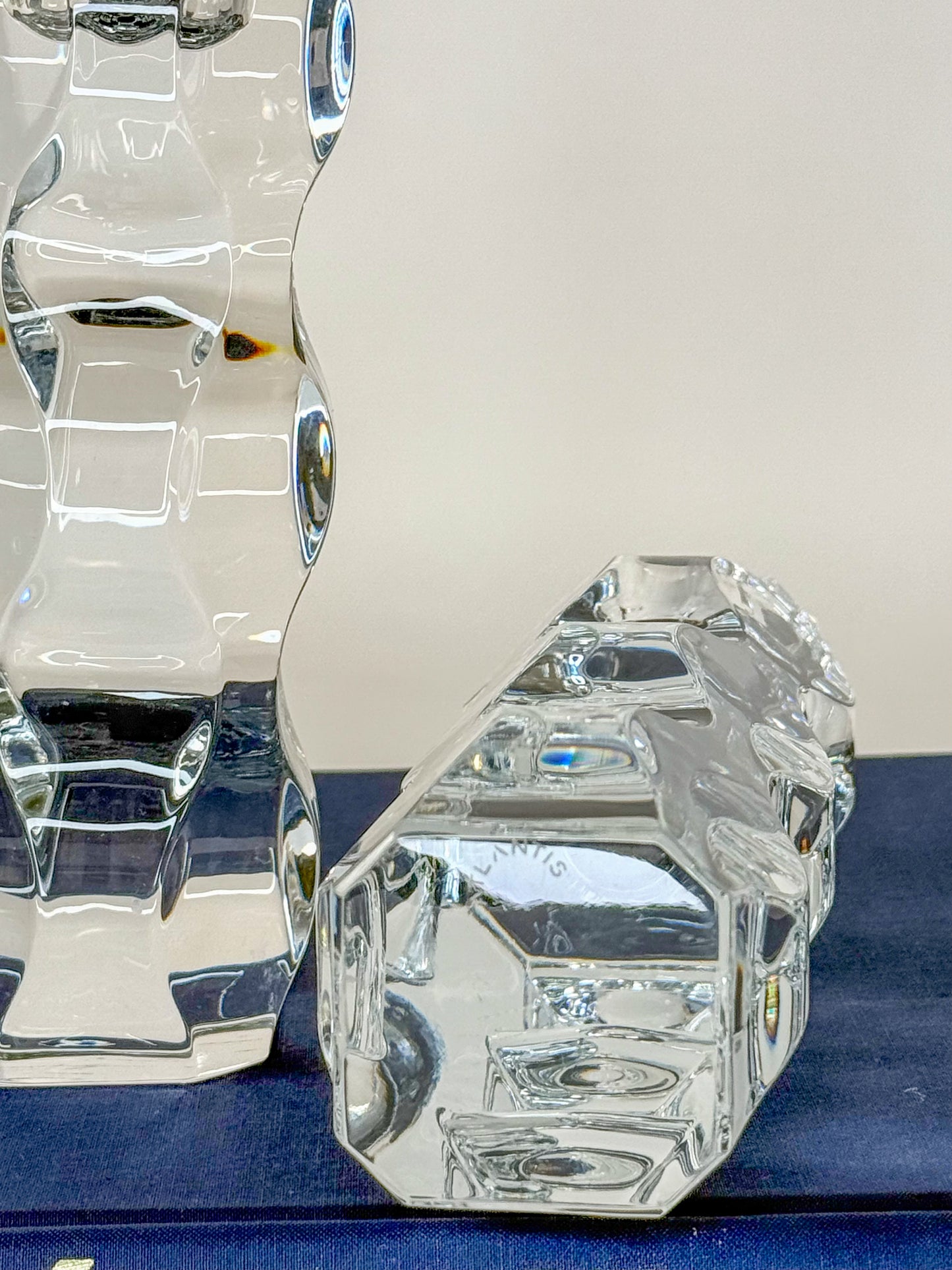 Pair Atlantis Crystal Candle Holders