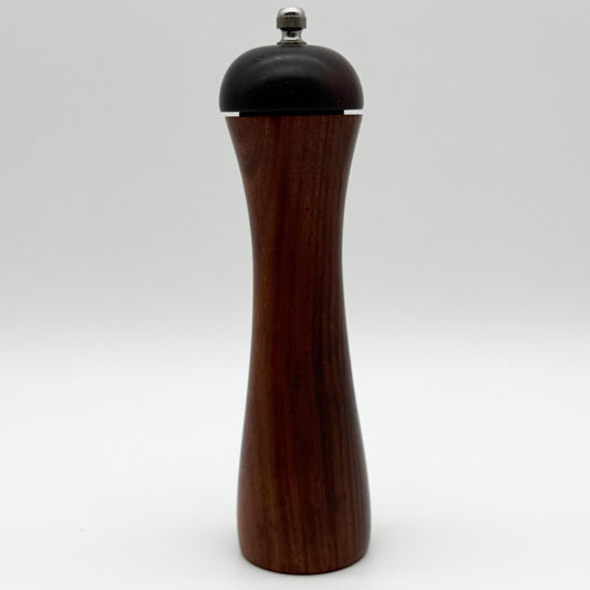 Beautiful Rose Wood Peppermill Pepper Grinder Marked N.V. Rare Wood Thailand