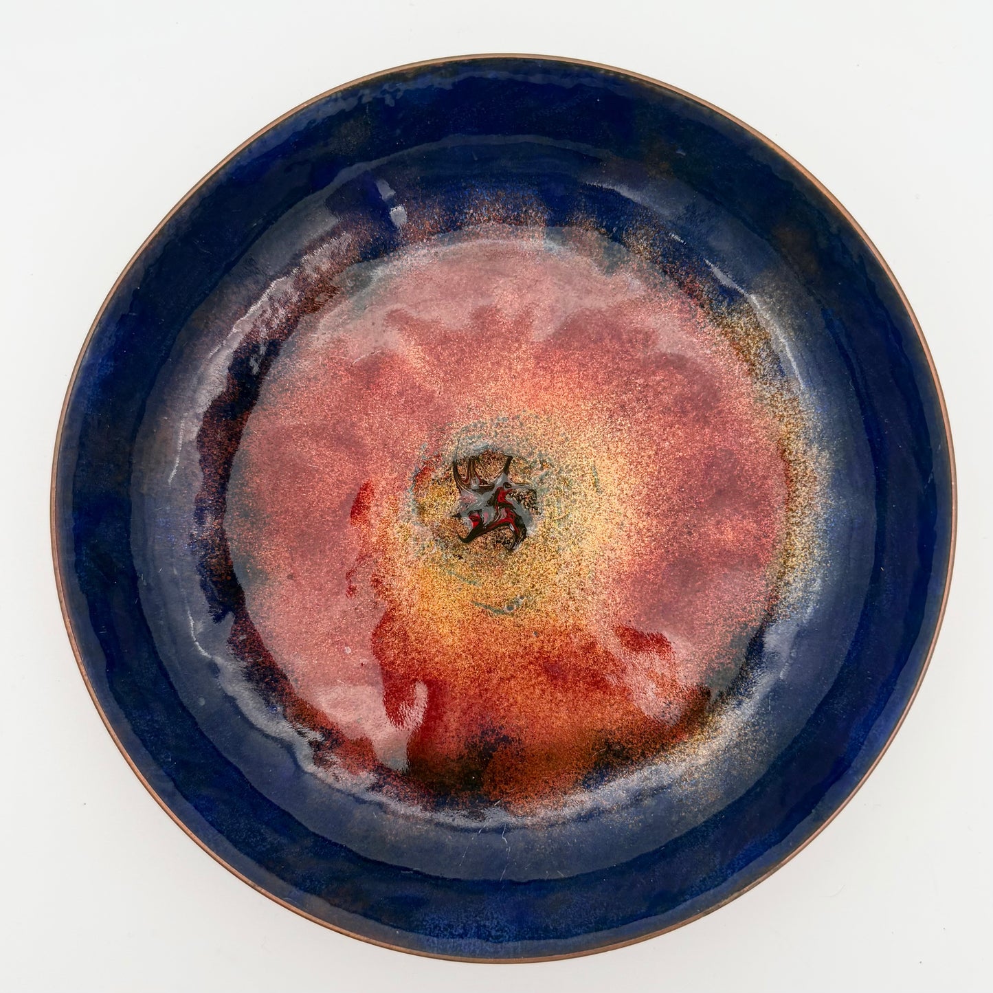 Unsigned Decorative Enameled Copper Plate