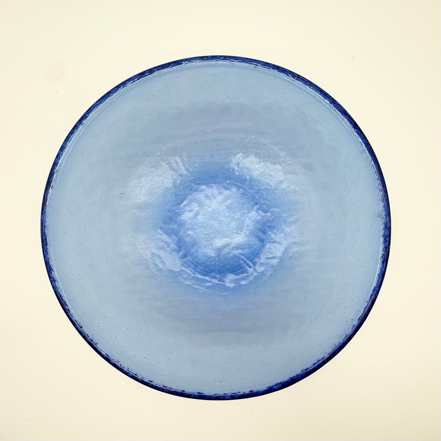 Fire & Light Cobalt Blue Recycled Glass Large 11 1/2" Wide Serving Bowl Unmarked
