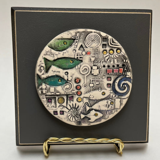 Original Small Victor Guschov Porcelain Abstract Art Piece