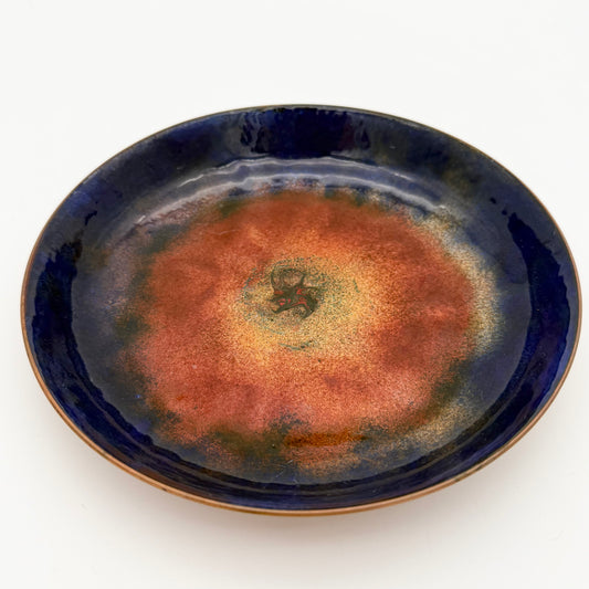 Unsigned Decorative Enameled Copper Plate