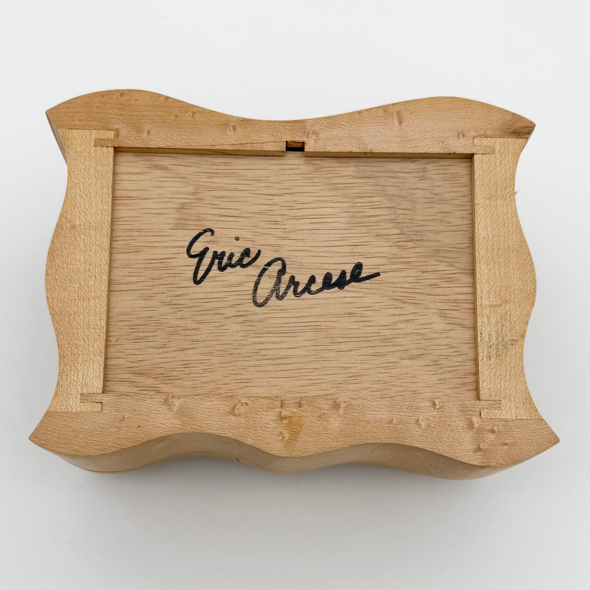 Hand Carved Eric Arcese Birdseye Maple Playing Card Storage Box