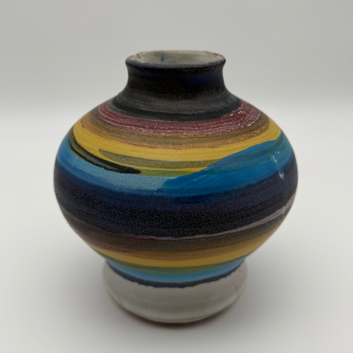 Vintage 1971 Pacific Stoneware Inc. 6" Pottery Vase Signed B. Welsh Made In US