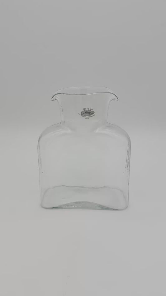 Genuine Pre-owned Blenko Crystal Clear 384 Water Bottle Carafe Pitcher Flower Vase