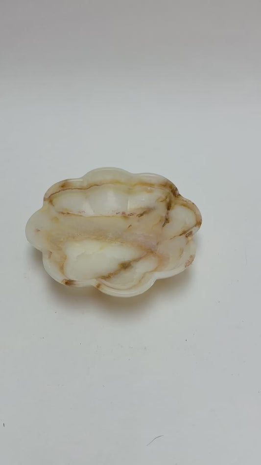 Small Scalloped Onyx Trinket Dish